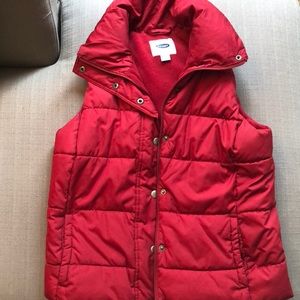 Old Navy red puffer vest